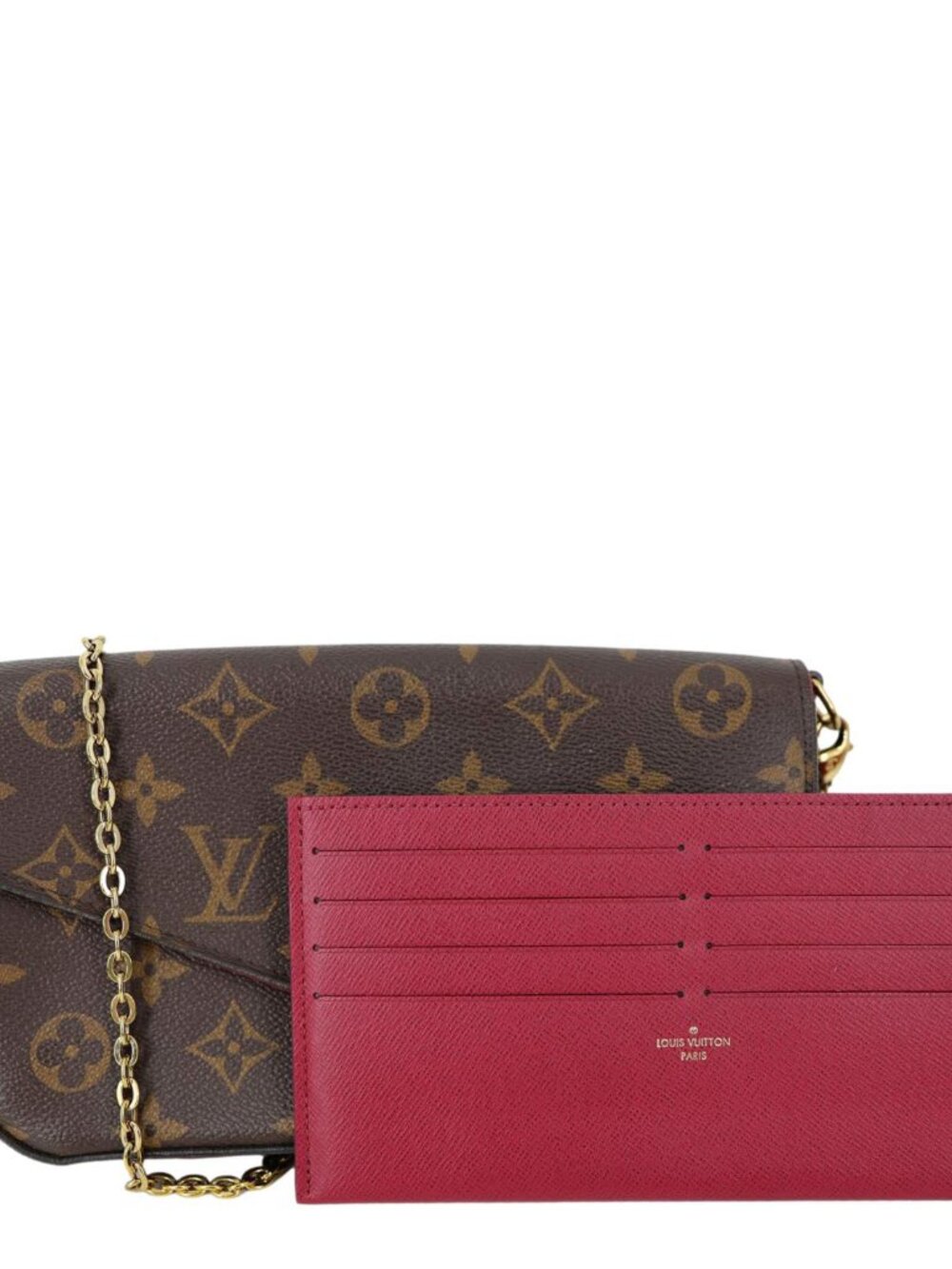 Louis Vuitton  Felicie Pochette Monogram Canvas Crossbody Bag Brown
